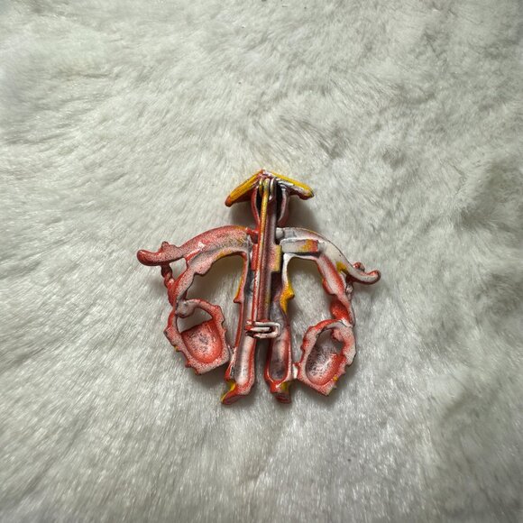 Vintage Scatter Pins Asian Chinese Man Holding Buckets Pin Brooch Figural - Picture 6 of 8